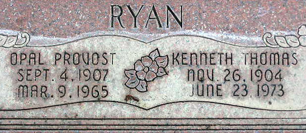 Gravestone of Kenneth Thomas Ryan